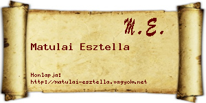 Matulai Esztella névjegykártya